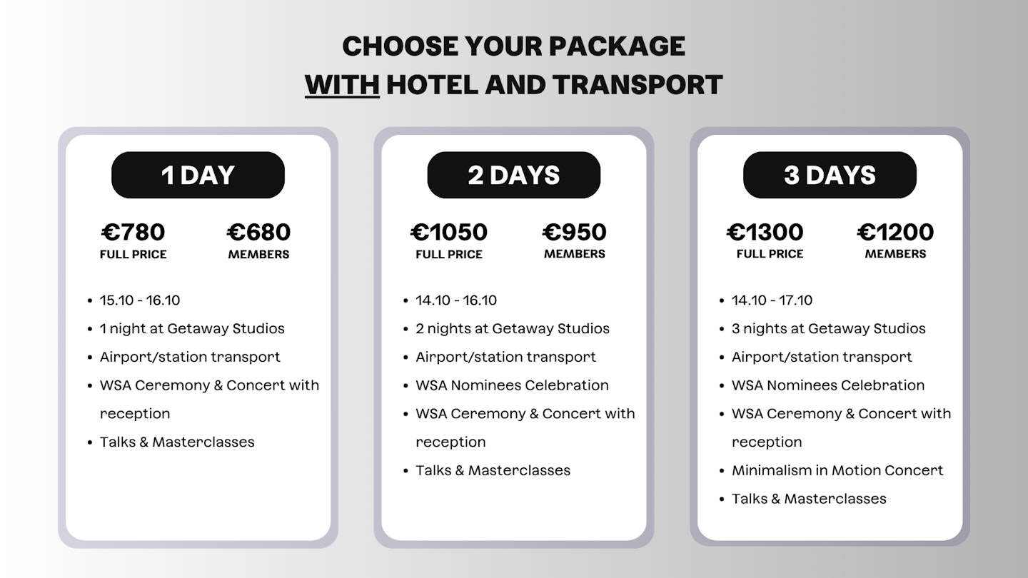 WSA Packages 2025 with hotel and transport